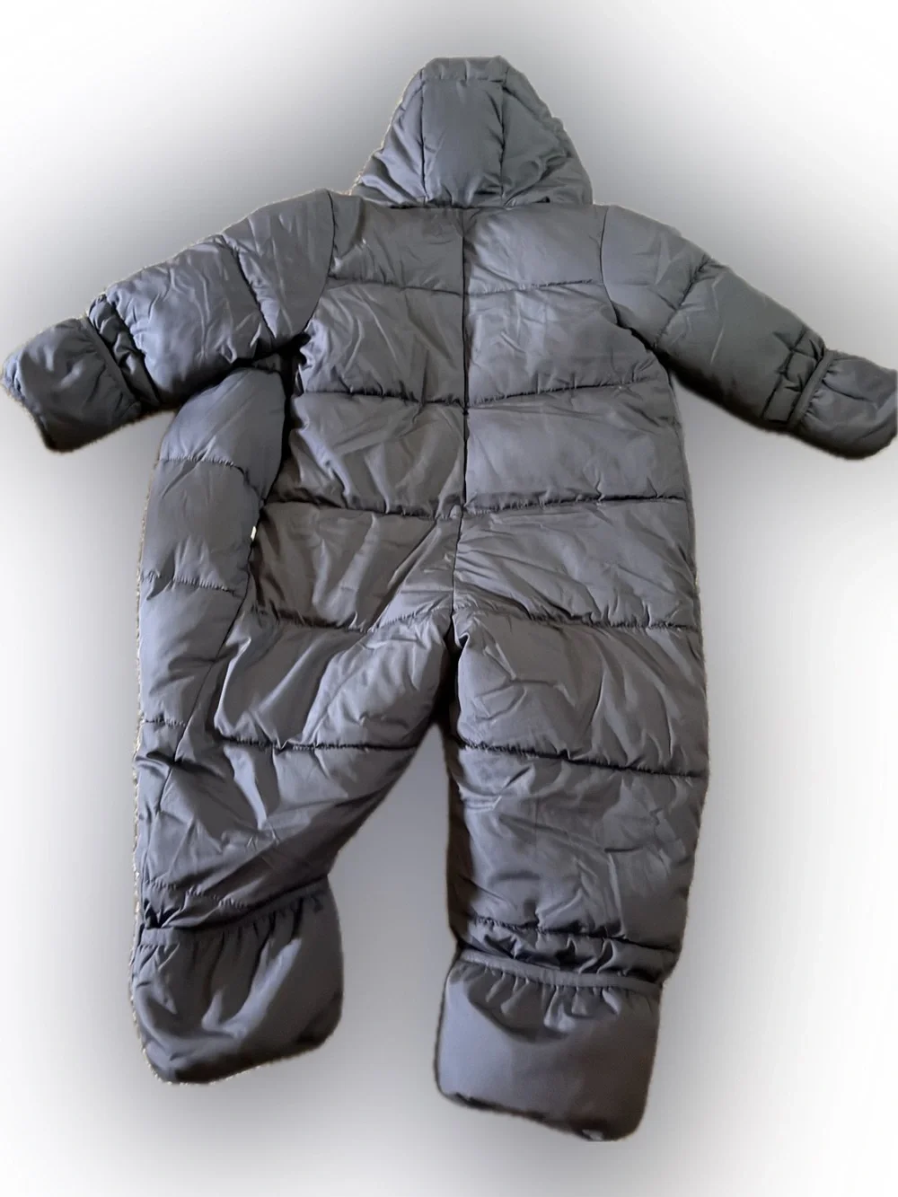 GAP Black Puffer Hooded One-Piece Footie with Ear Details